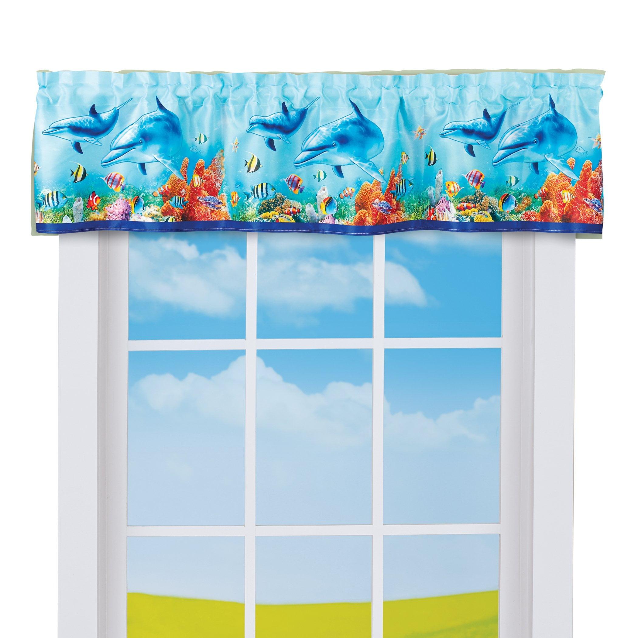 Collections Etc Dolphins and Tropical Fish Window Valance