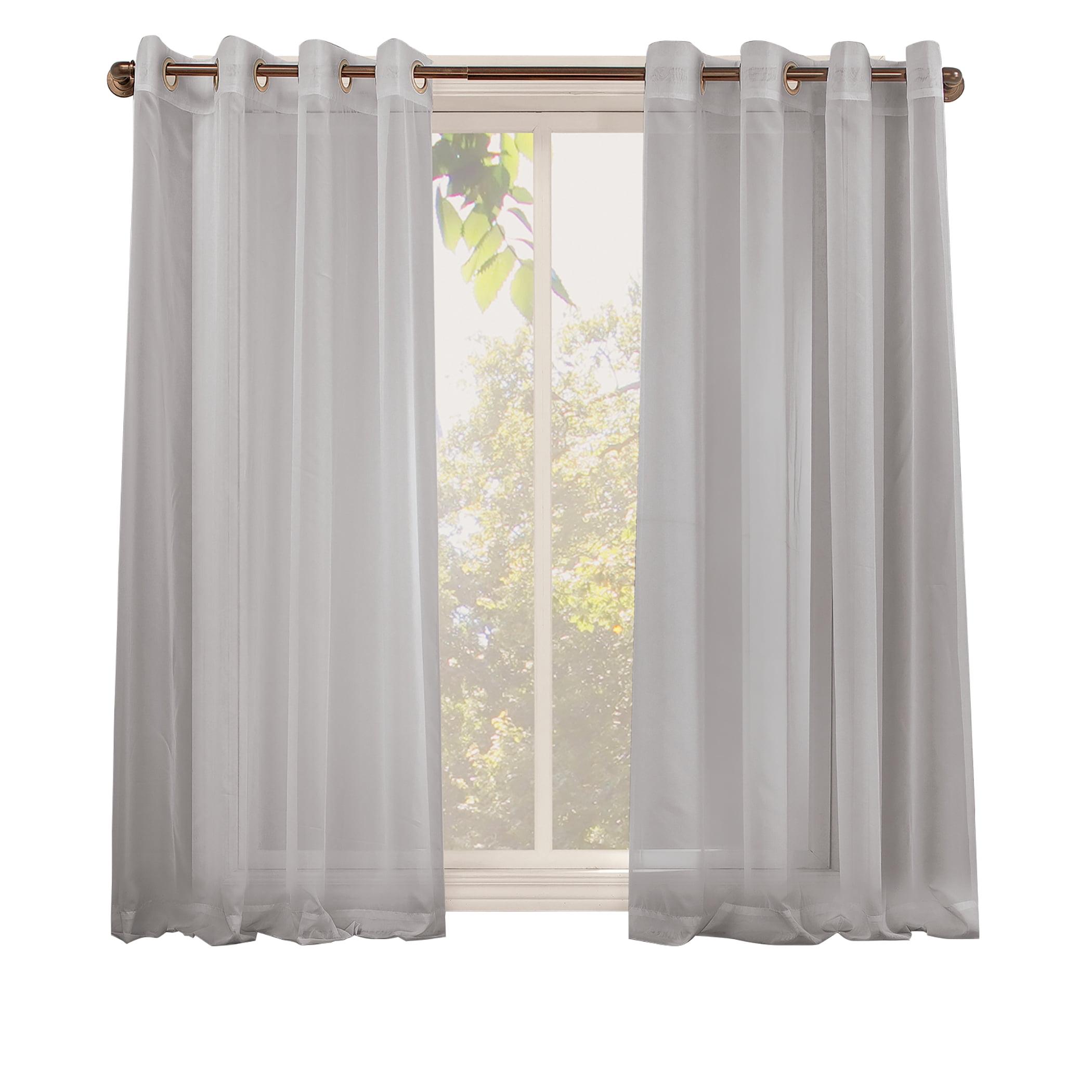 Collections Etc Emily Sheer Voile Fabric Grommet Top Window Panels