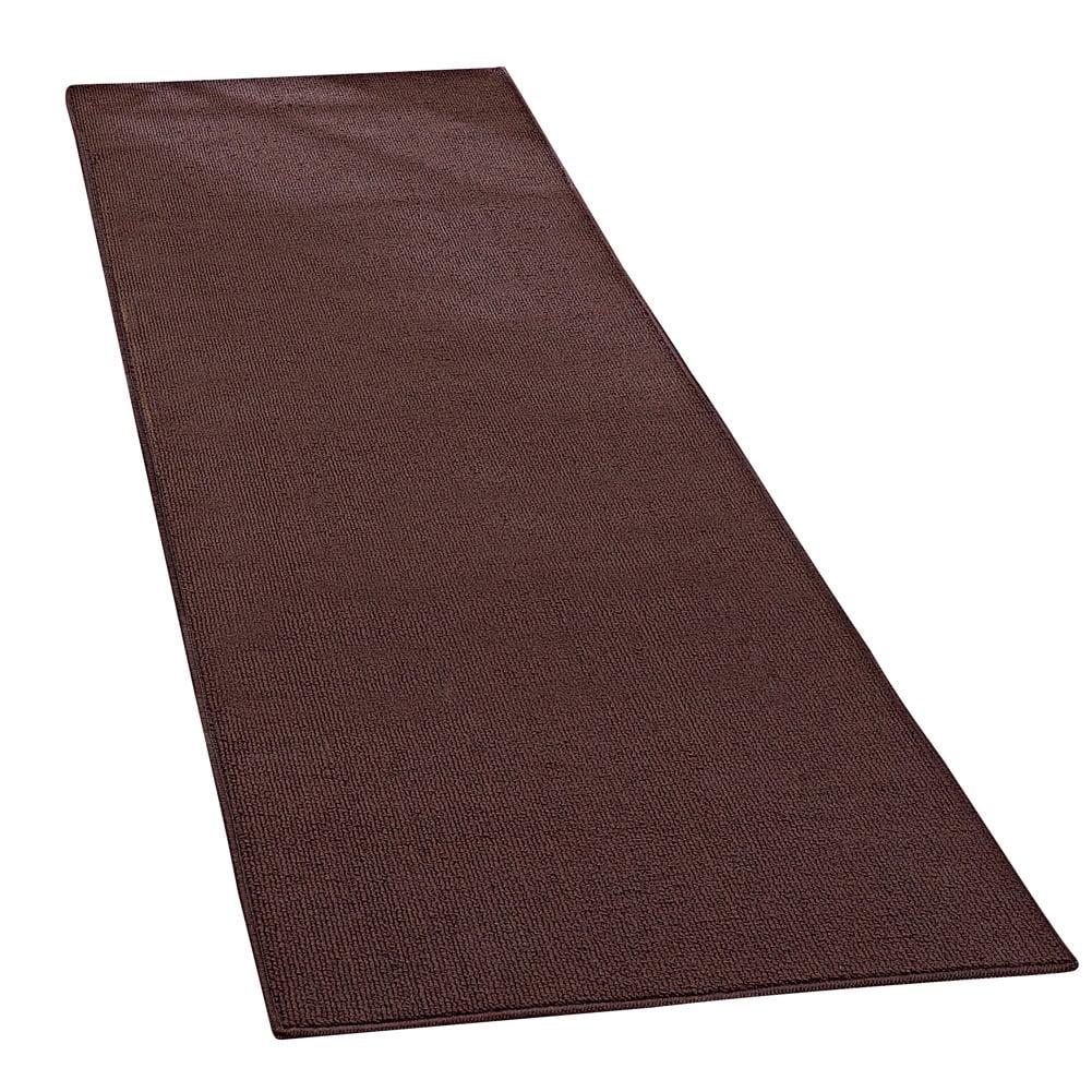 Collections Etc Extra-Wide and Extra-Long Skid-Resistant Floor Runner Rug for High-Traffic Flooring Areas, Including Entryways, Hallways, Foyers and Kitchens, Brown, 28" X 60"