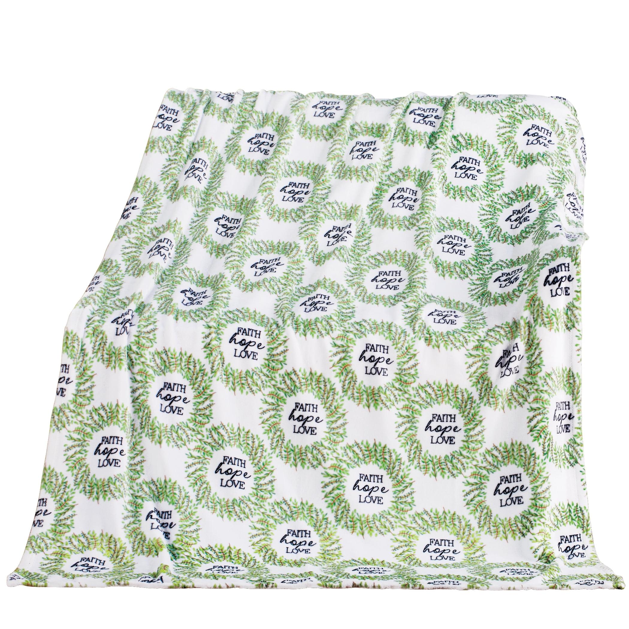 Plazatex Faith Hope And Love Micro plush Decorative All Season Multi Color 50" X 70" Throw Blanket