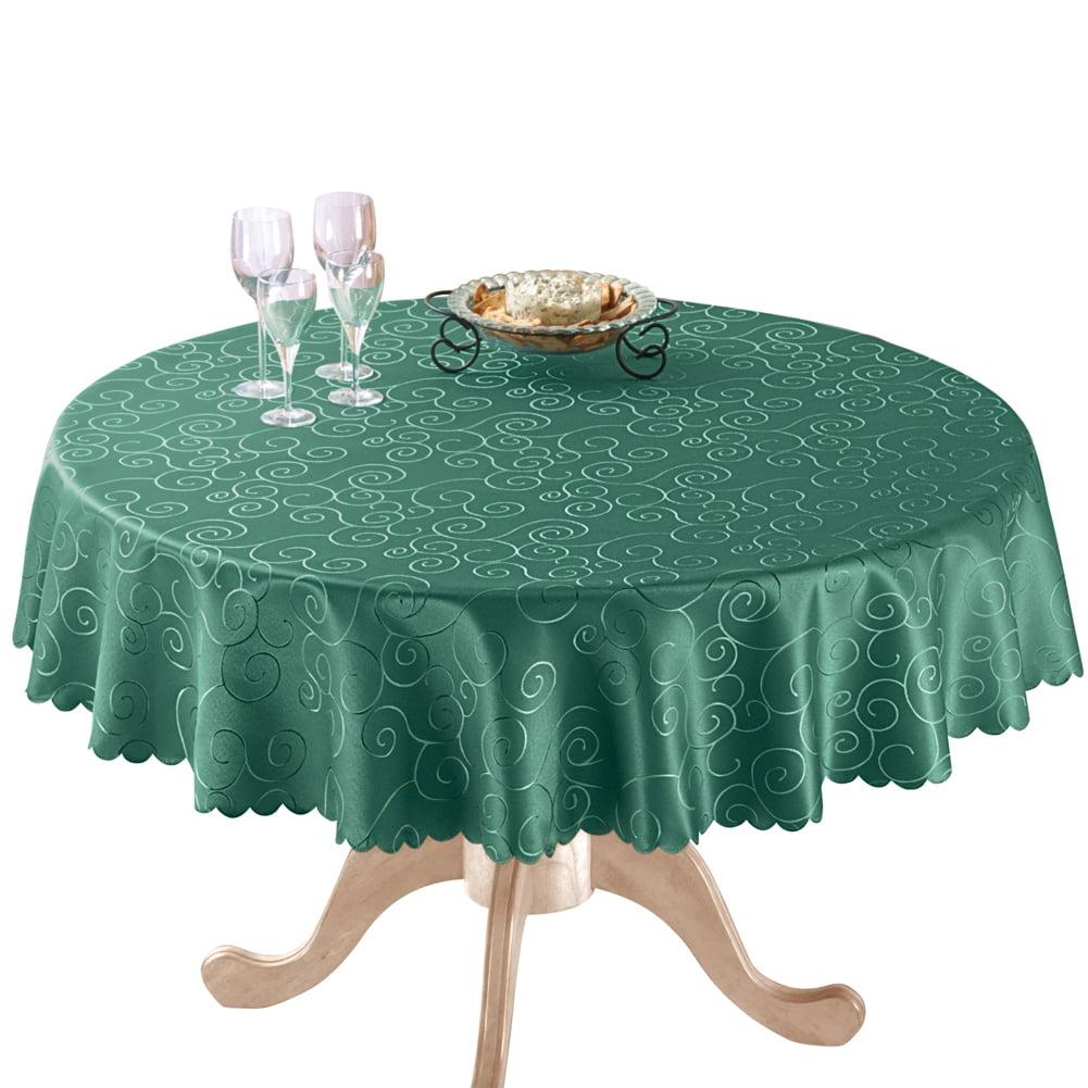 Collections Etc Fancy Scroll Scalloped Edge Festive Tablecloth