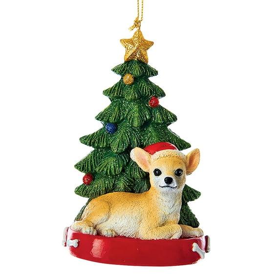 Collections Etc Festive Chihuahua Christmas Tree Ornament