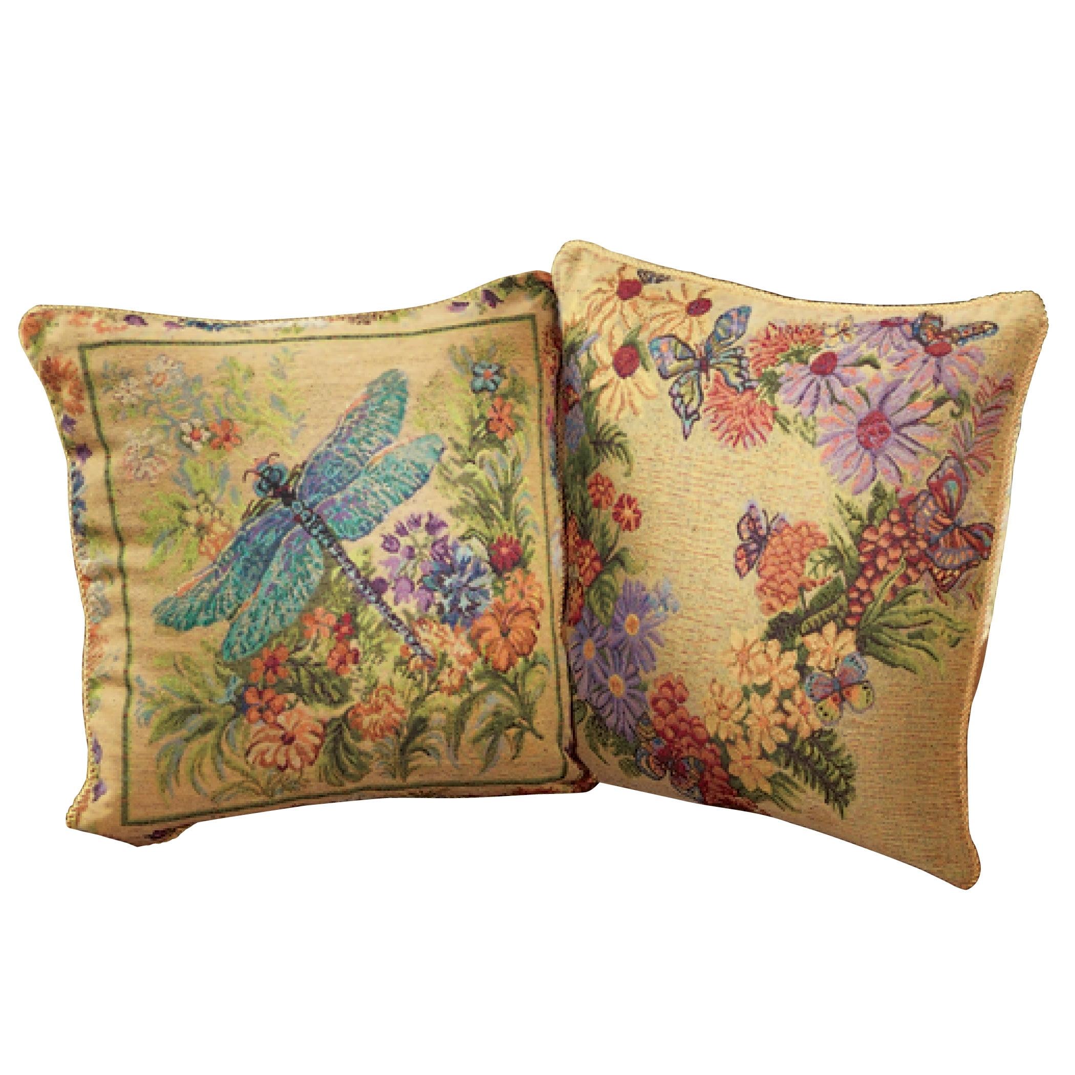 Garden Floral Reversible Cotton Polyester Pillow Covers - Set of 2