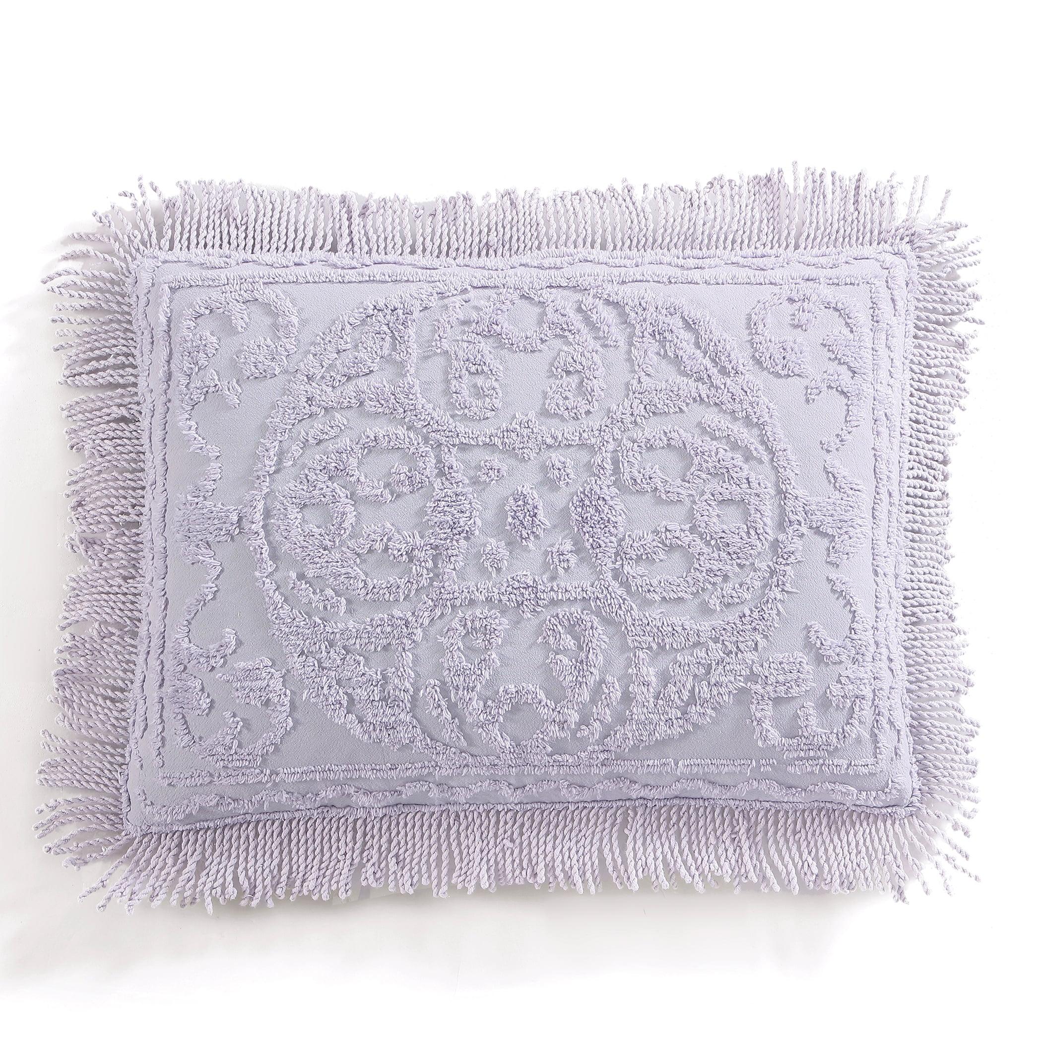 Collections Etc Luxurious Medallion Chenille Fringe Border Pillow Sham