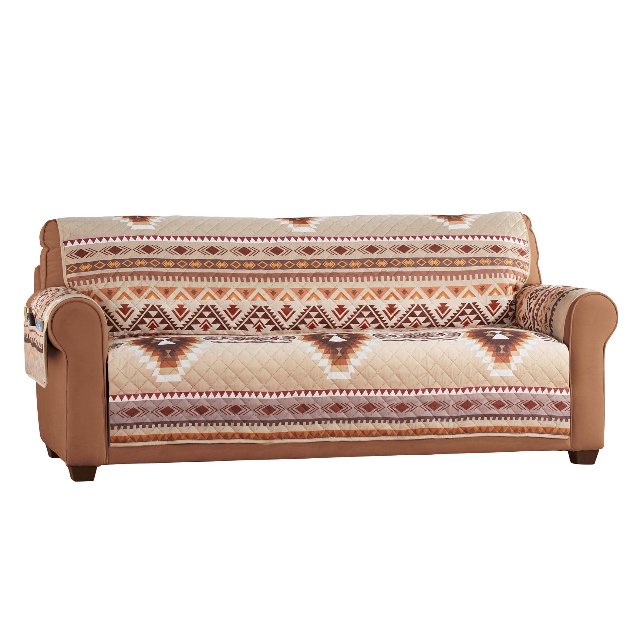 Collections Etc Quilted Neutral Southwest Aztec Furniture Cover