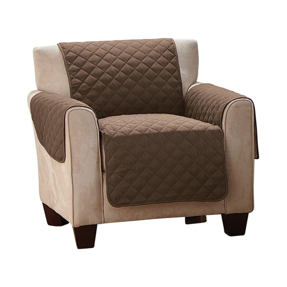 Collections Etc Reversible Quilted Furniture Cover Chair Unisex Chocolate/Tan