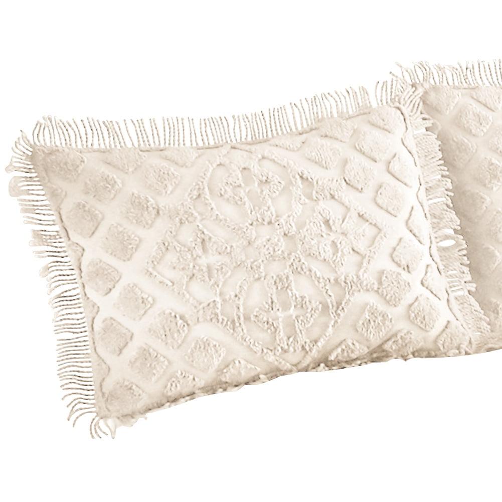 Ivory Cotton Chenille Standard Pillow Sham