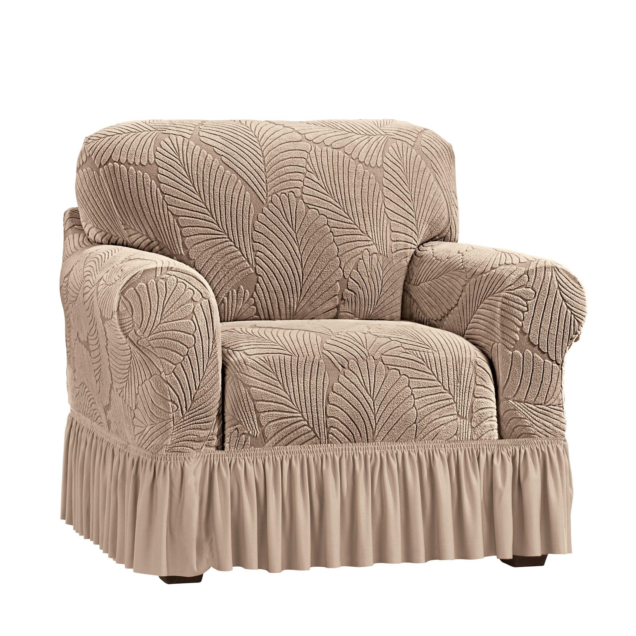Winston Brands Textured Leaf Design Ruffled Skirt Slipcover