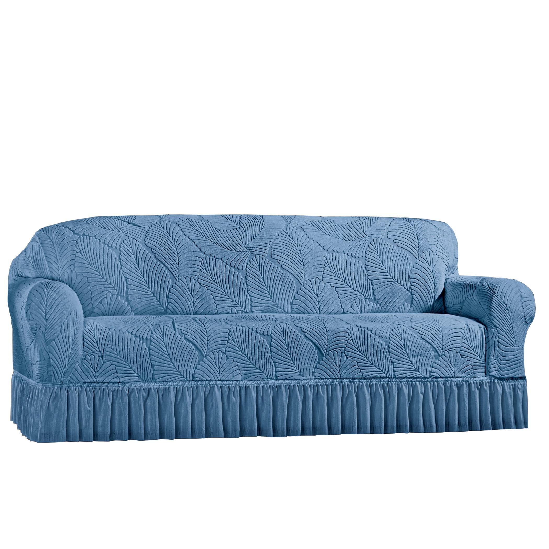 Winston Brands Textured Leaf Design Ruffled Skirt Slipcover