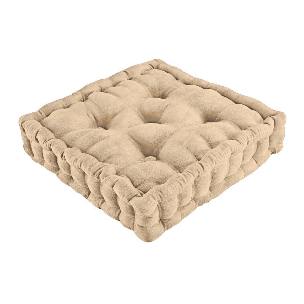 Collections Etc Tufted Padded Boosted Cushion and Support - Plush Seating for Chair with Carrying Handle, Natural