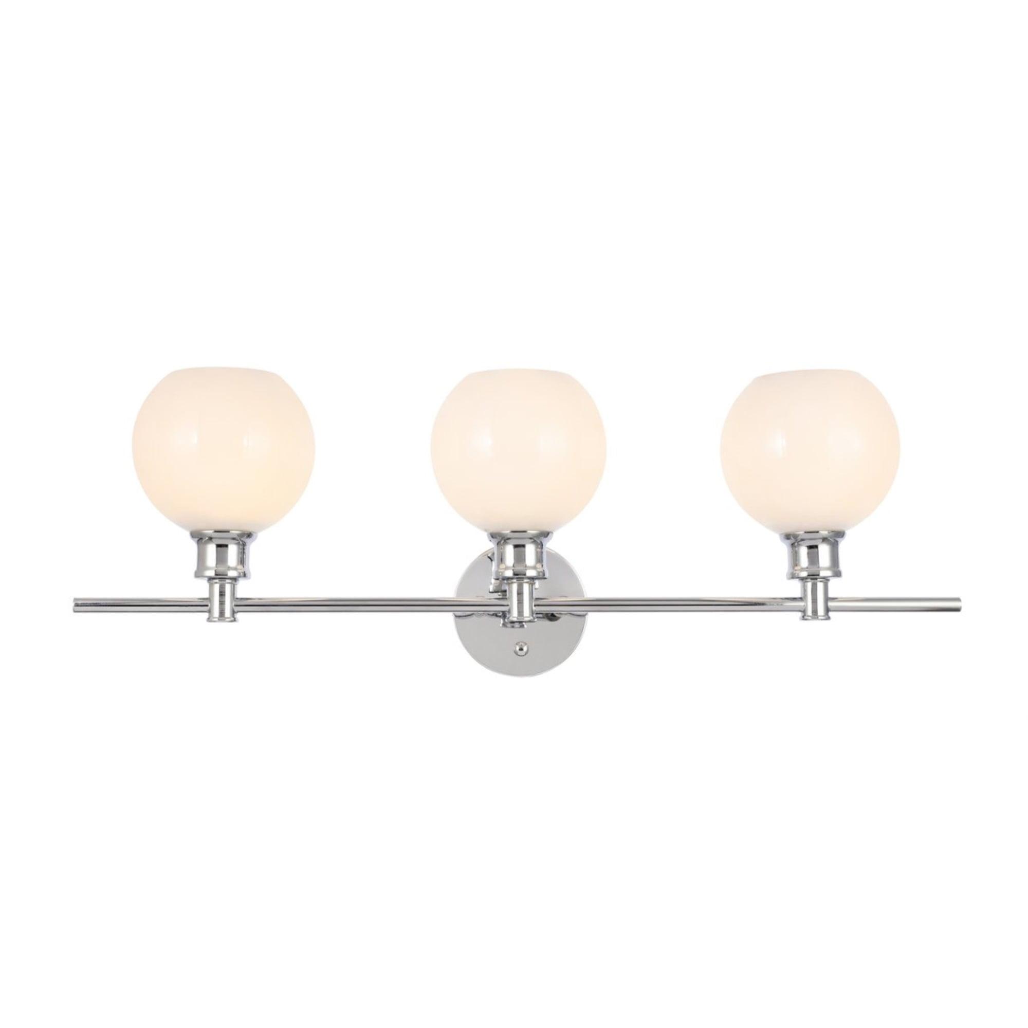 Collier 3-Light Chrome and Frosted Glass Wall Sconce