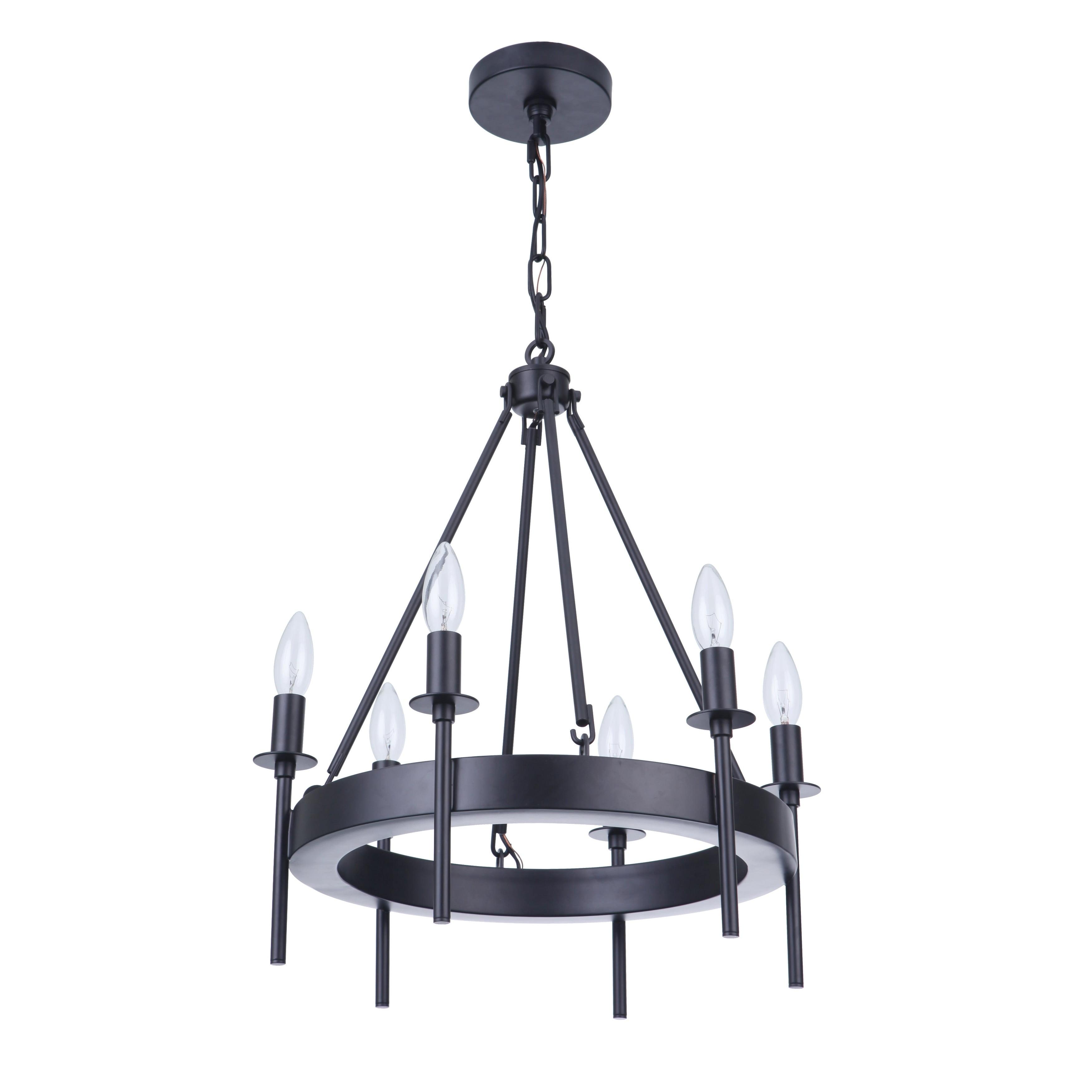 Mini Larrson Black Crystal 6-Light Indoor Chandelier