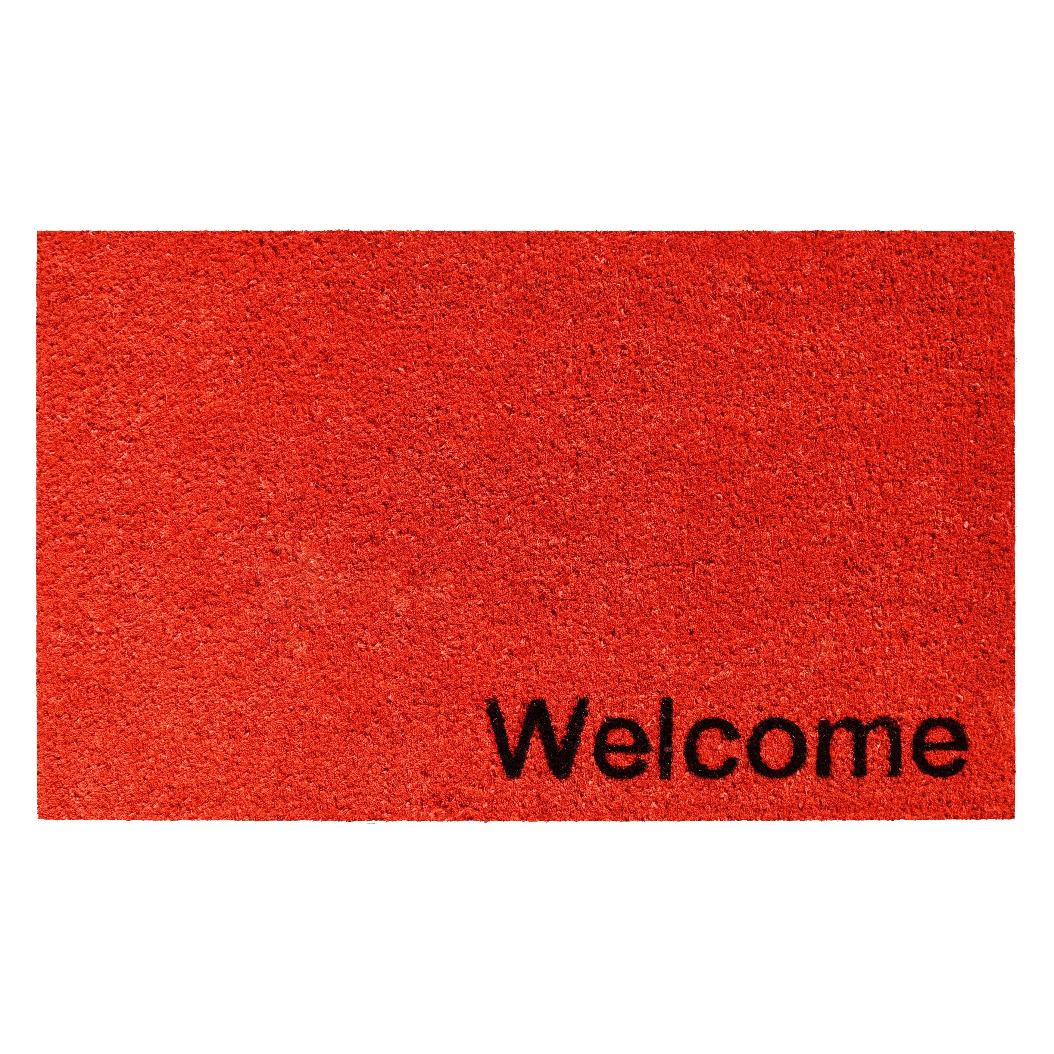 Natural Coir Rectangular Indoor/Outdoor Welcome Doormat, 17" x 29"