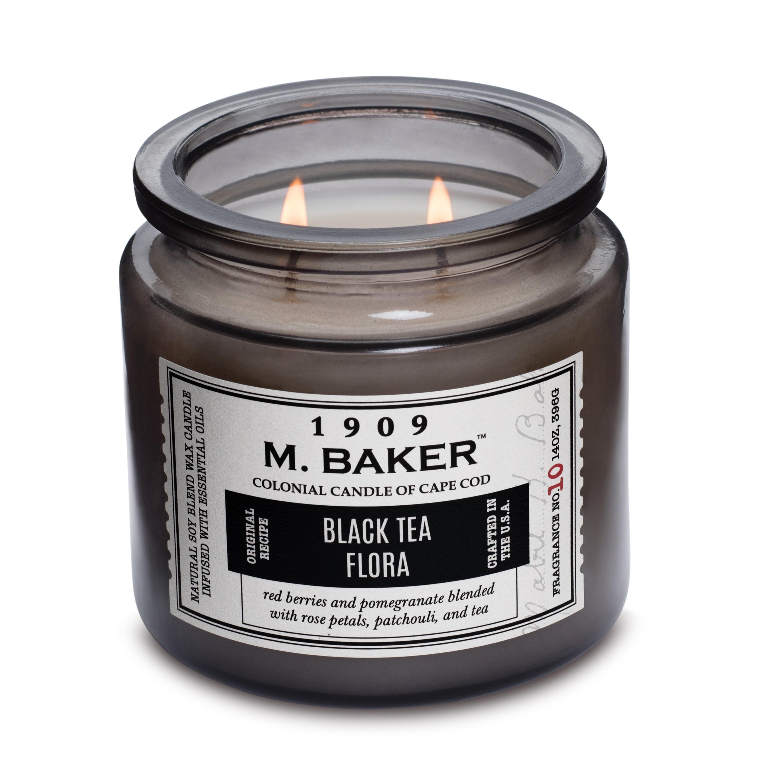 Colonial Candle Black Tea Flora 14oz 2 Wick Candle, Grey