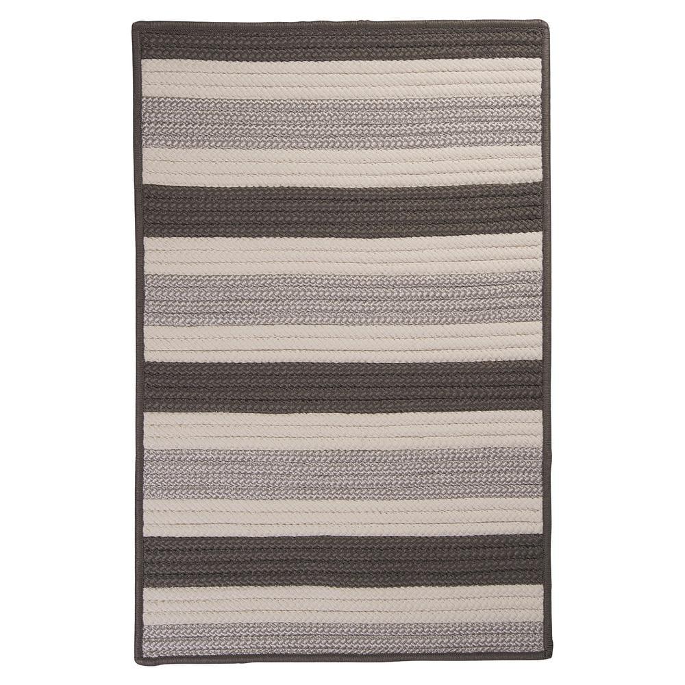 Silver Stripe Synthetic Braided Runner Rug 2'x10' - Stain-resistant & Reversible