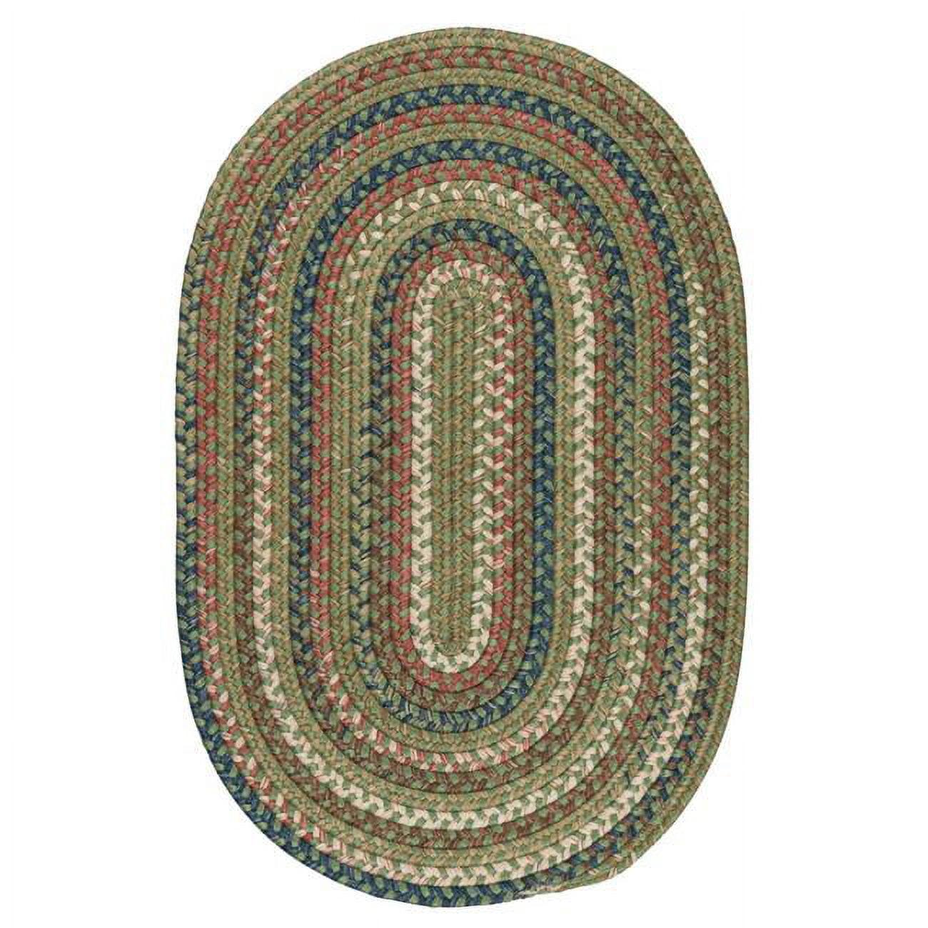 Handmade Cedar Cove Braided Oval Runner in Olive Green, 2'x5'