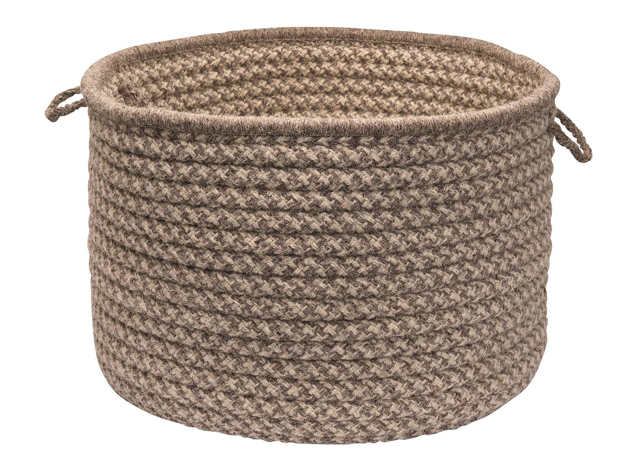 Colonial Mills Natural Wool Houndsdtooth- Latte 24"x14" Utility Basket