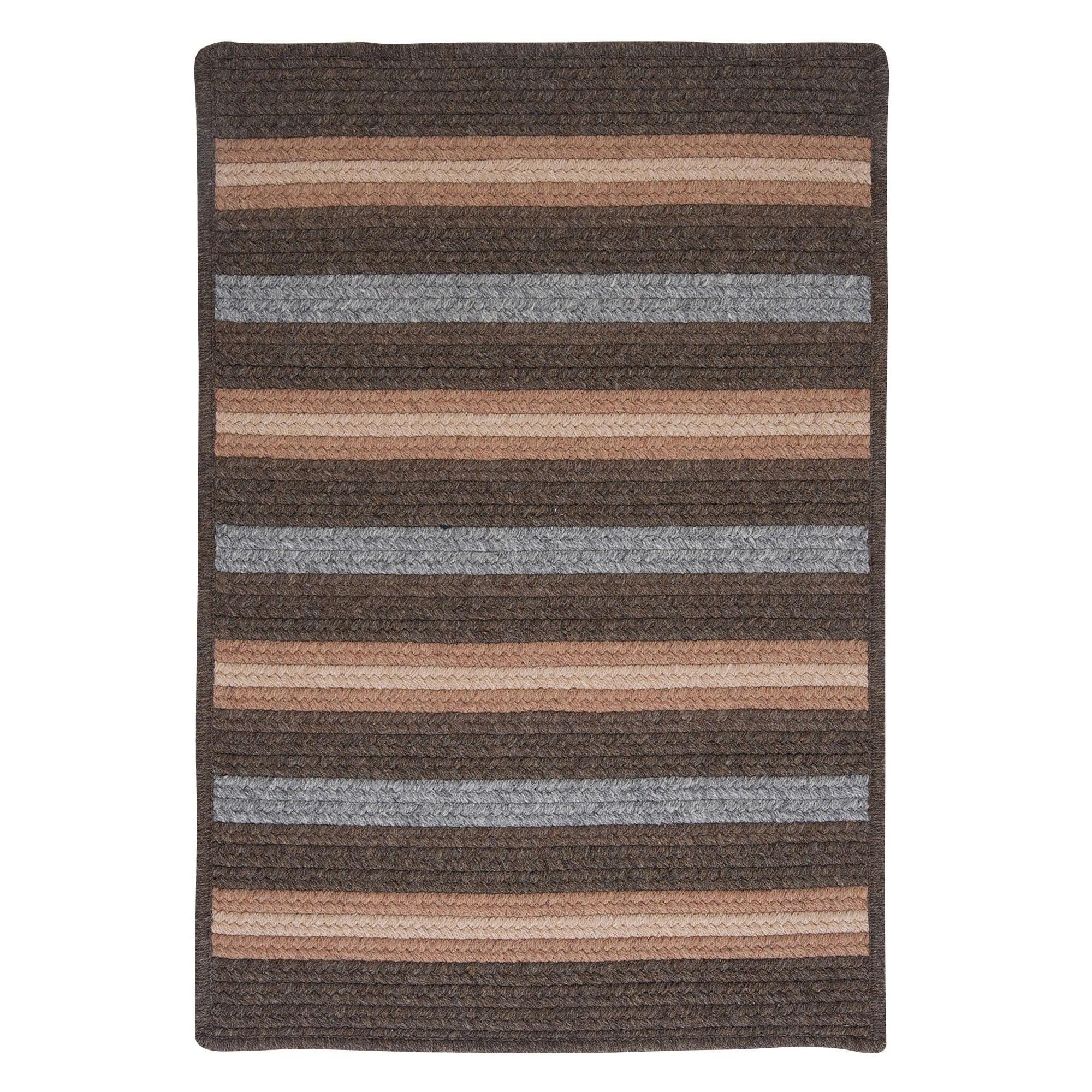 Salisbury Bark Stripe 5'x8' Braided Wool-Synthetic Rug