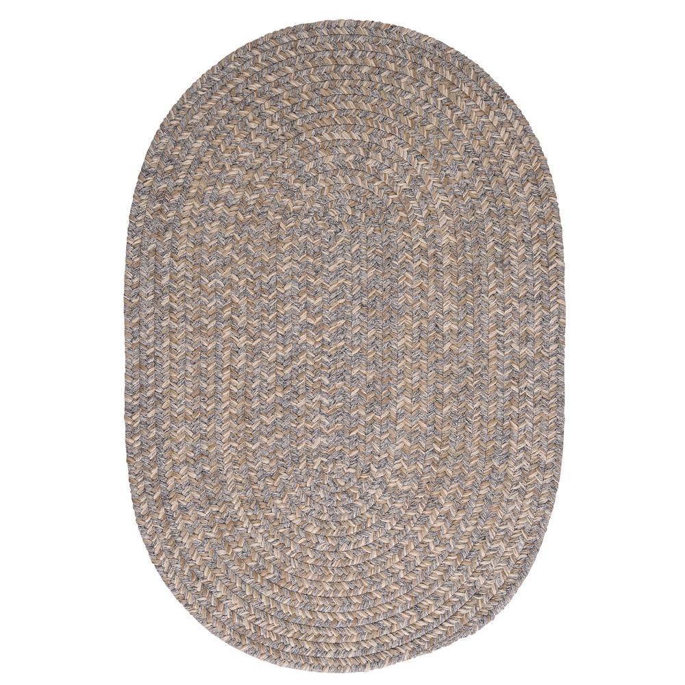 Gray 5'x8' Oval Handmade Wool Synthetic Braided Rug