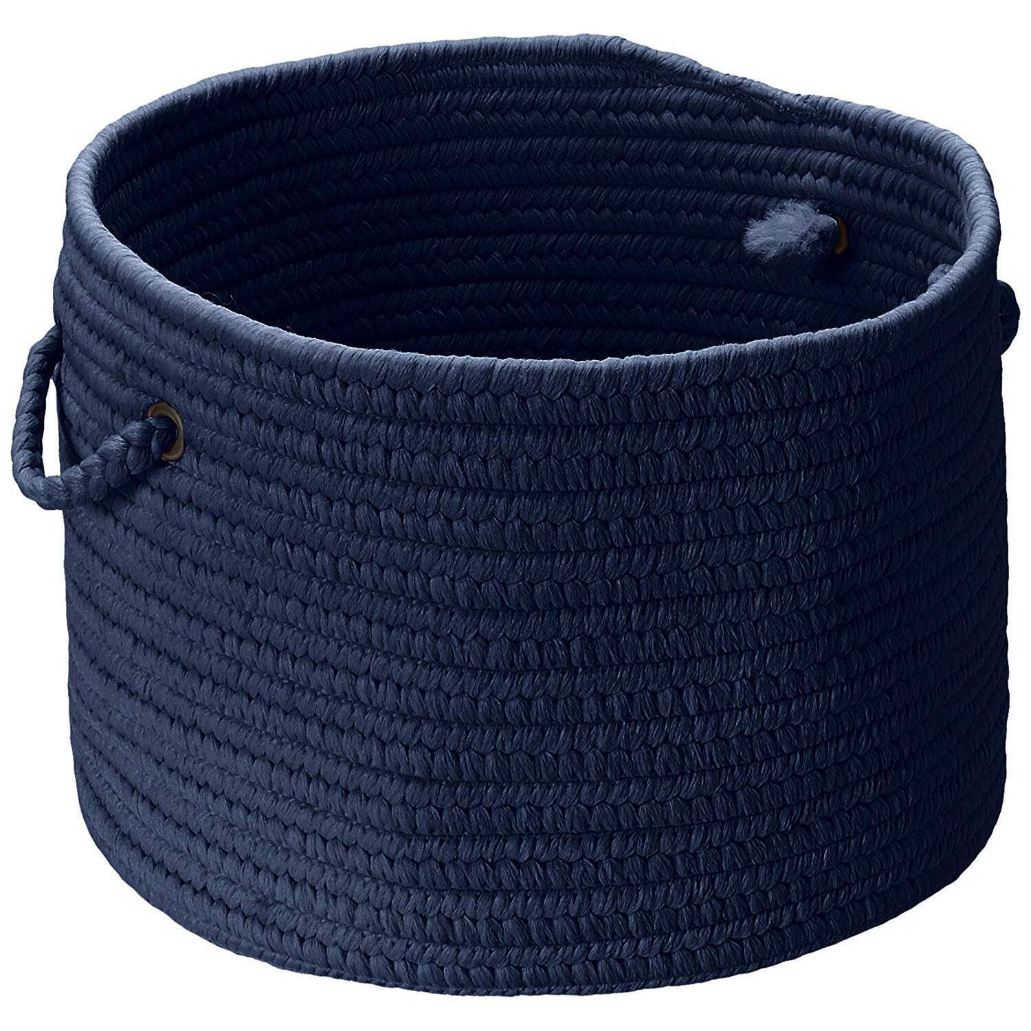 Navy Braided Polypropylene Indoor/Outdoor Utility Basket 14"x10"