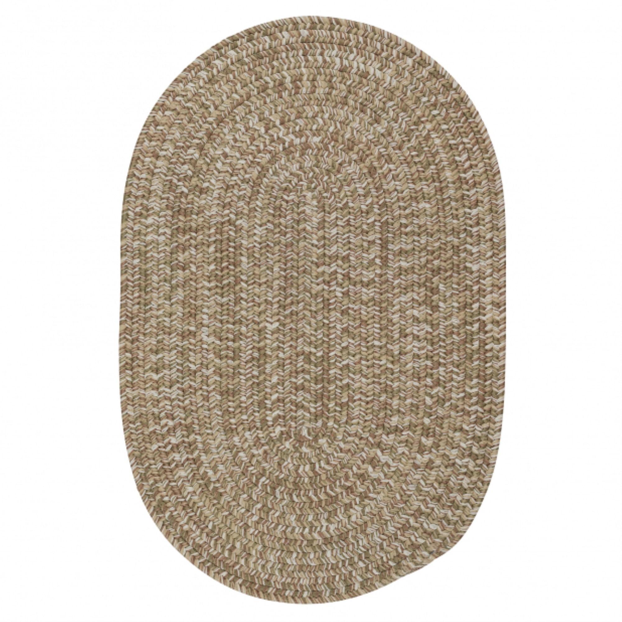 Carrington Tweed Handcrafted Navy & Tan 9' x 12' Oval Outdoor Rug