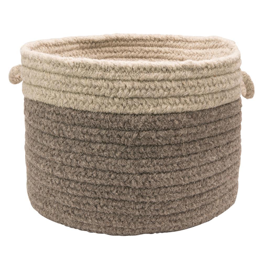 Colonial Mills Chunky Nat Wool Dipped Basket - Dark Gray/Light Gray 18"x12"