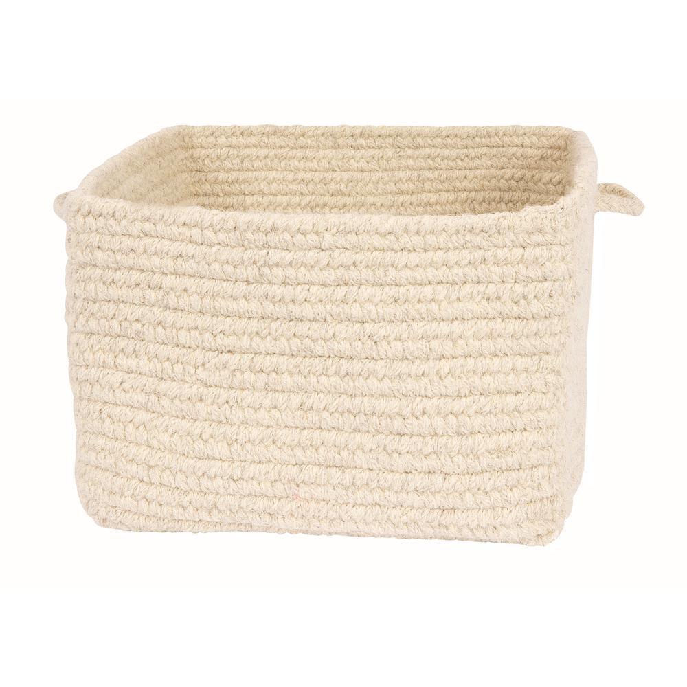 Chunky Natural Wool Square Storage Basket - Neutral 14"x10"