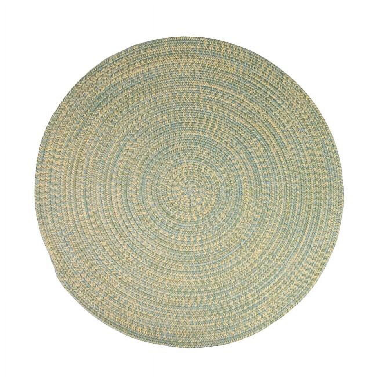 Luna Tweed 40" Round Polypropylene Patio Mat in Blue