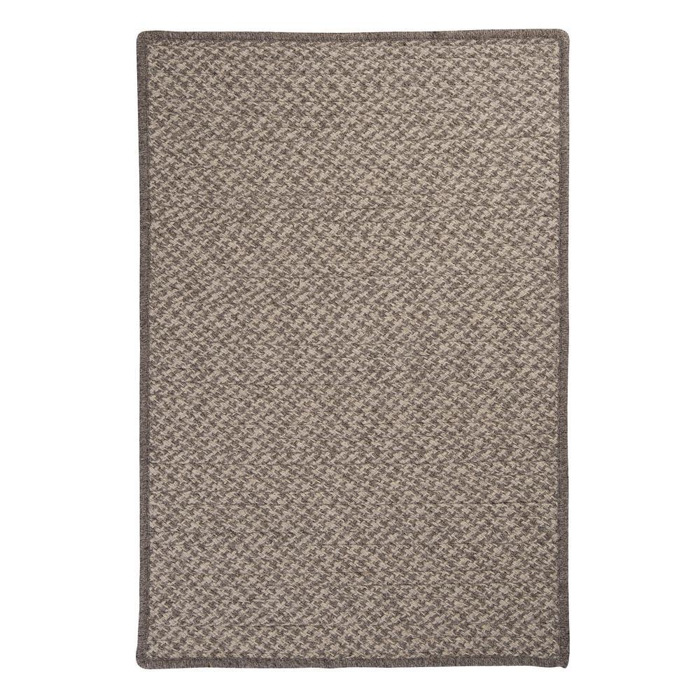 Gray Wool Houndstooth Braided Reversible 2' x 4' Rug