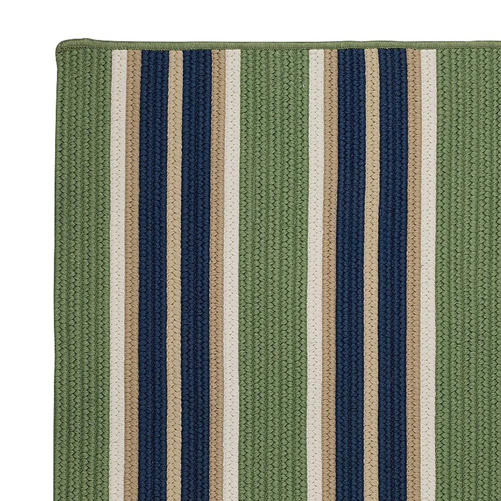 Harbor Green Mesa Stripe 5' x 8' Braided Synthetic Rug