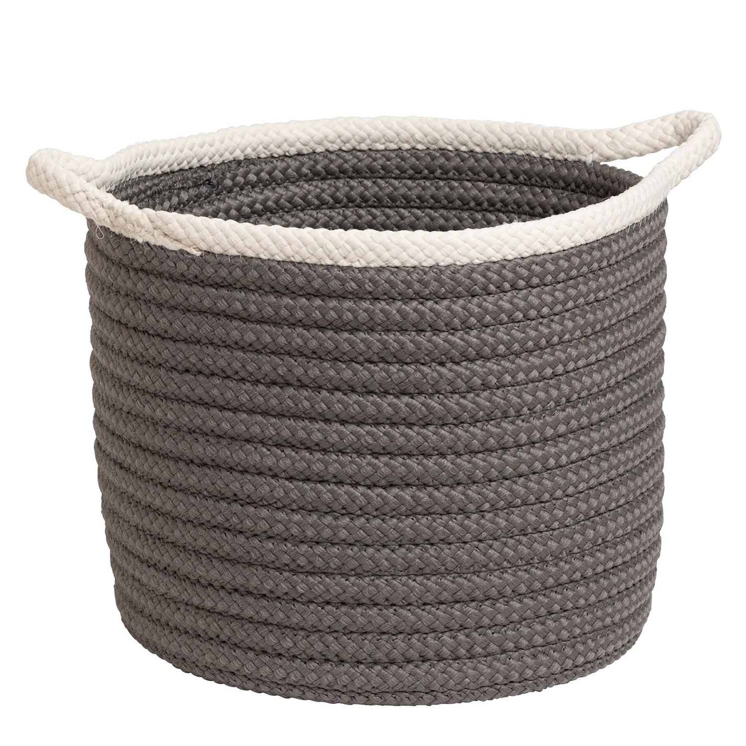 Sonoma Round Grey Polypropylene Decorative Basket 12"x12"x10"