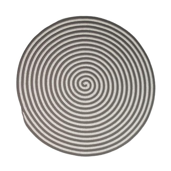 Gray and White Spiral Polypropylene Outdoor Patio Mat