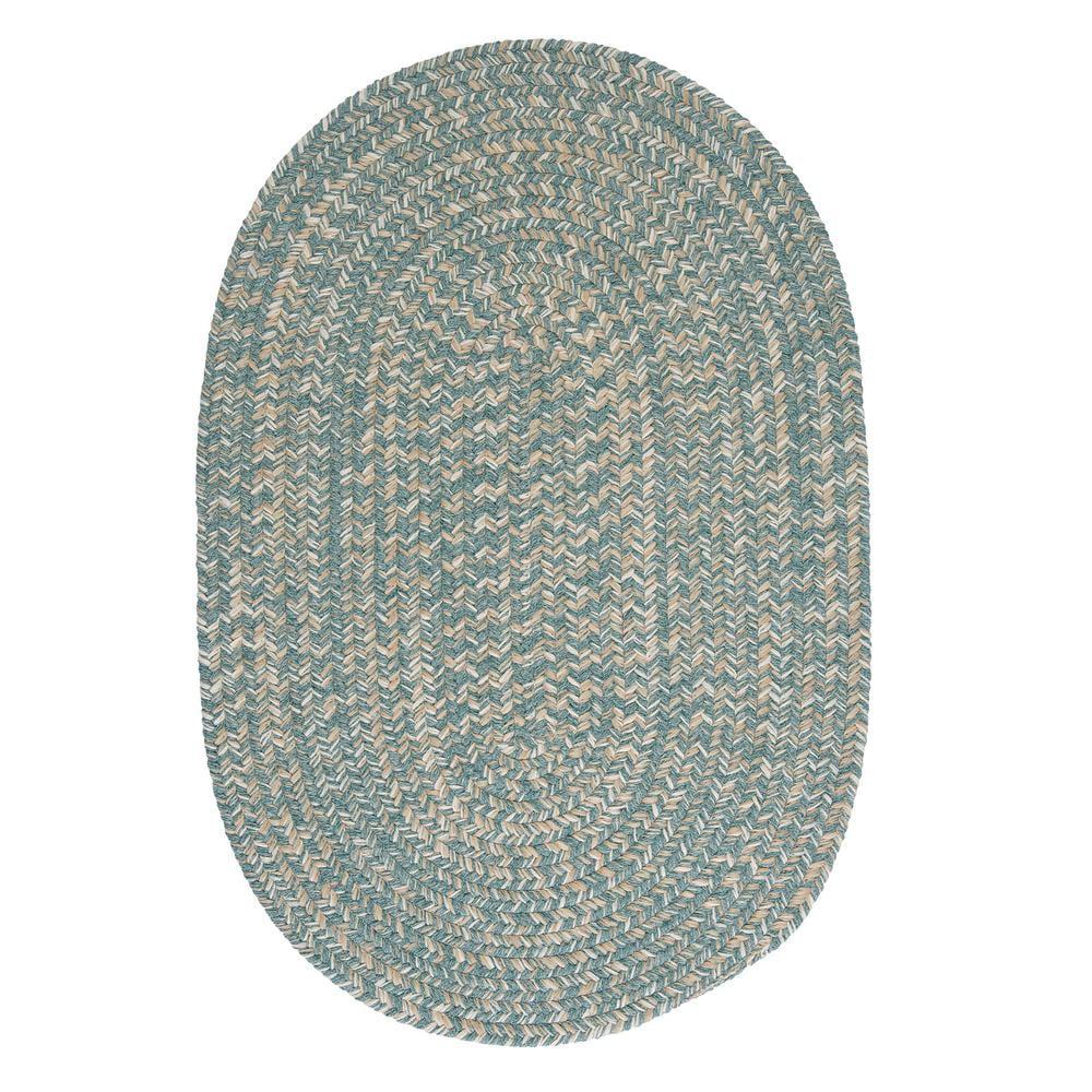 Colonial Mills Tremont Braided Rug, Teal 3'x5', Oval Shape