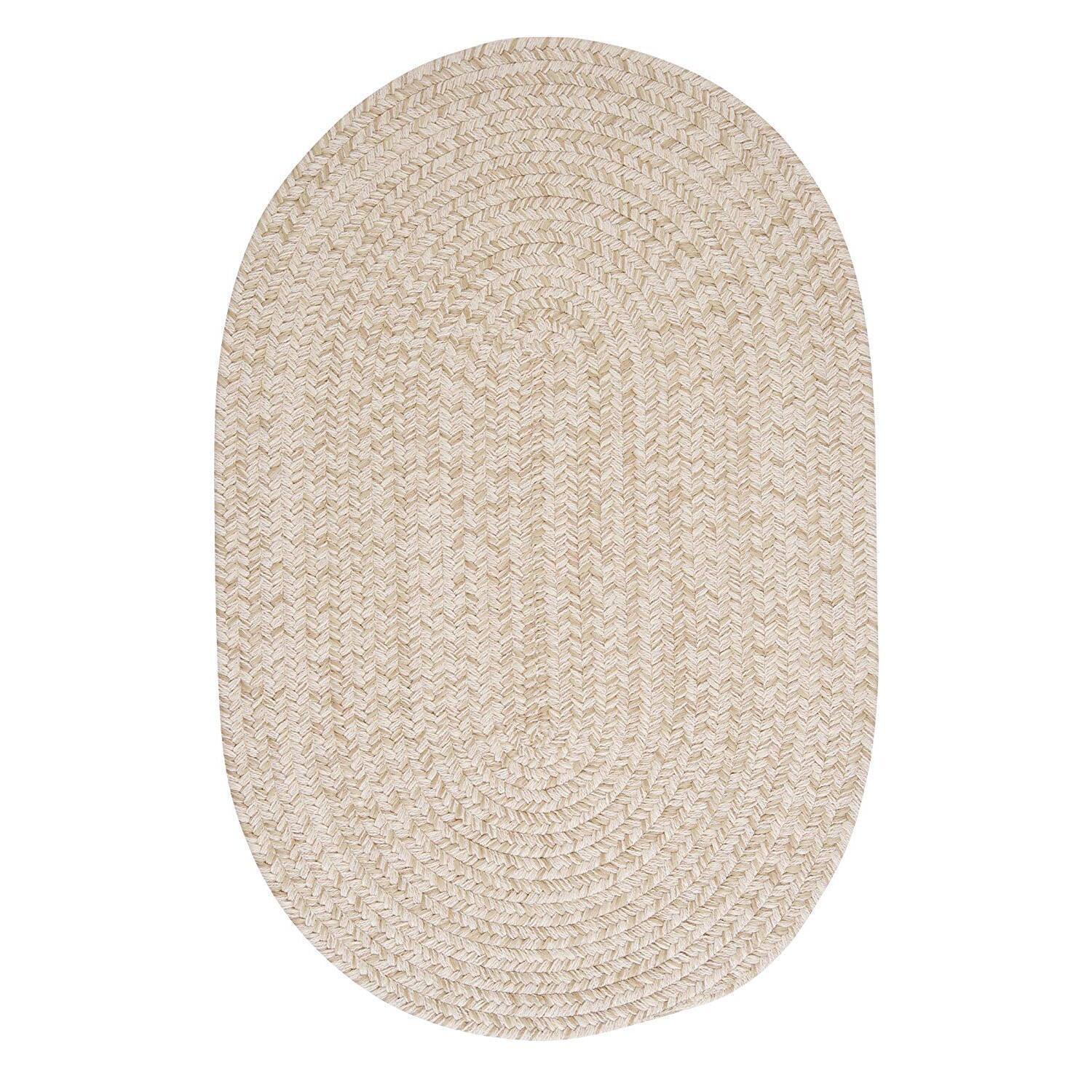 Tweed Natural Wool Blend Handmade Reversible Oval Area Rug, 3' x 5'