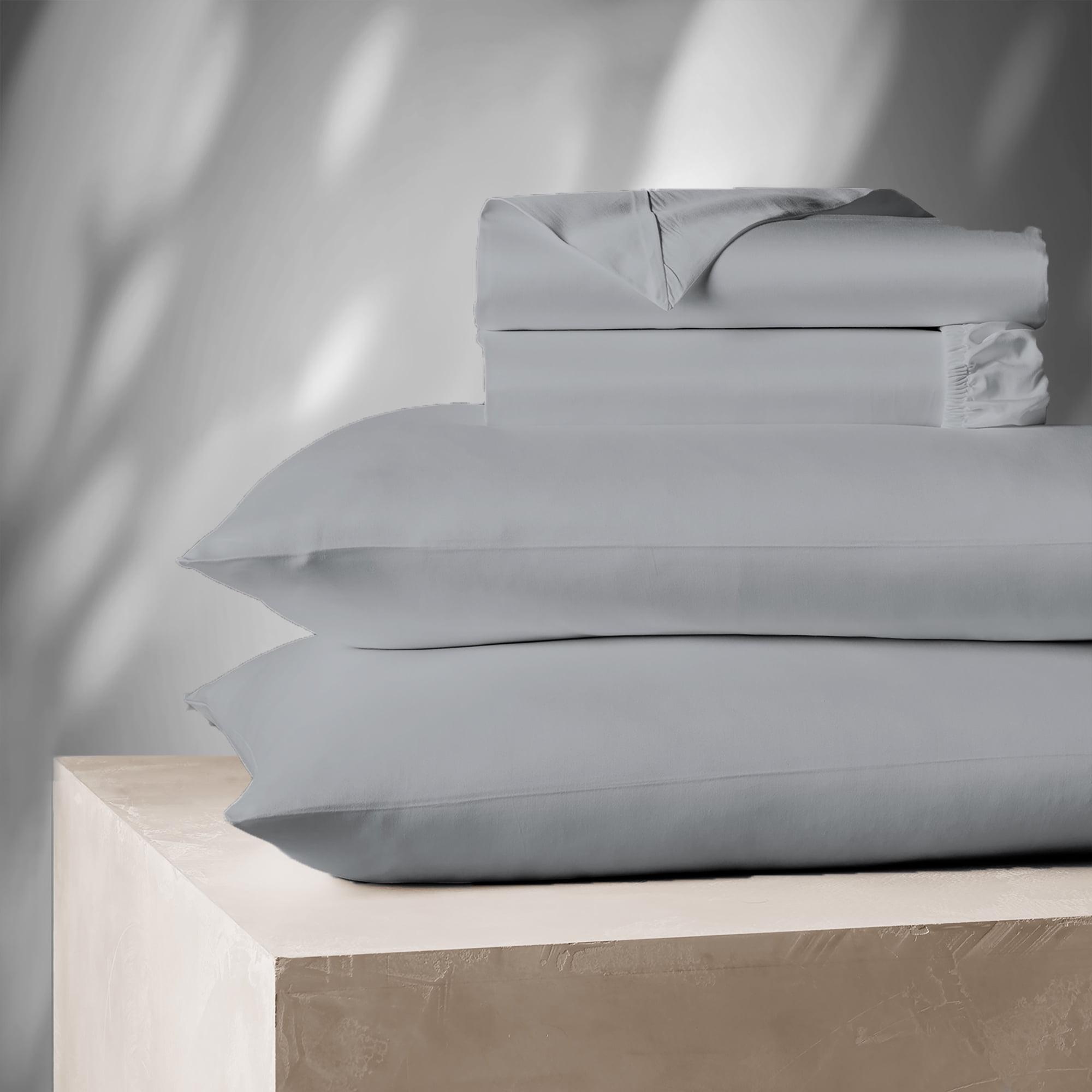 Color Sense King 1200 Thread Count Cotton Blend Sateen Sheet Set Soft Silver