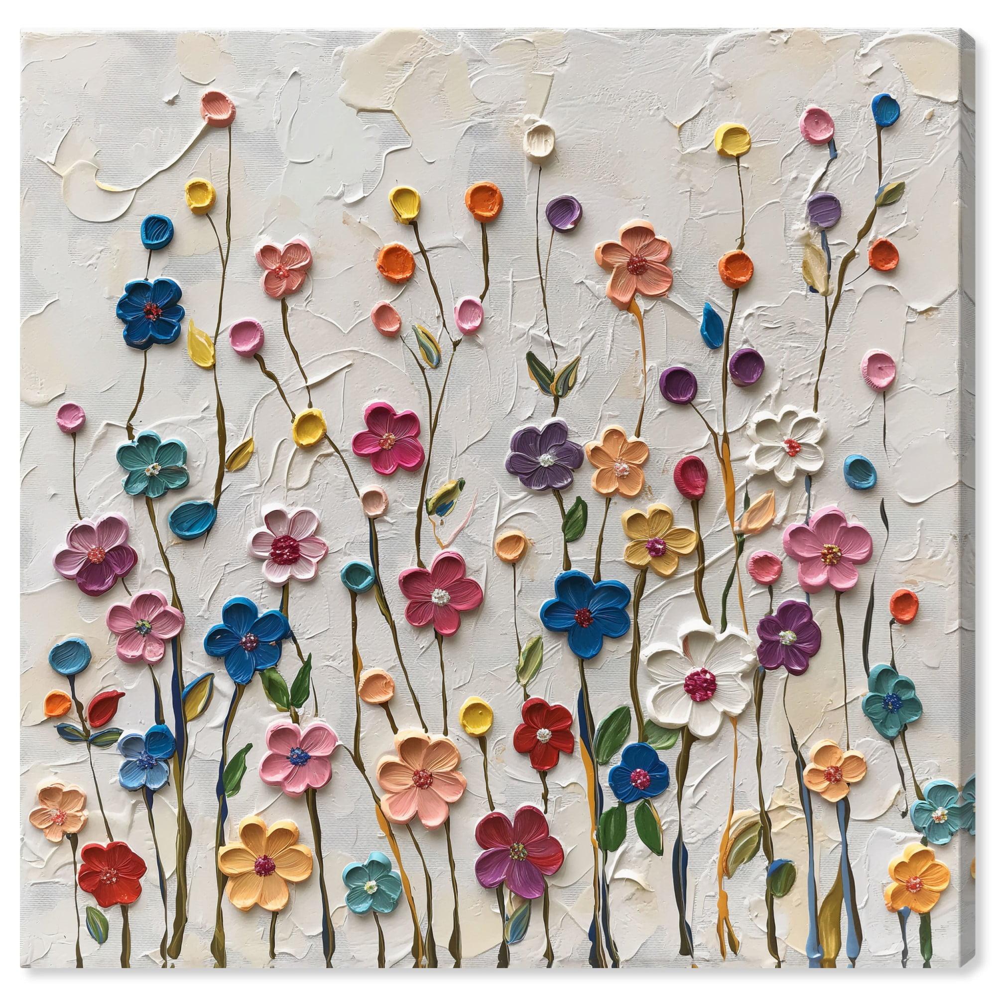Art Remedy Color Splash Floral Bunch Canvas Winter Floral Art by Art Remedy
