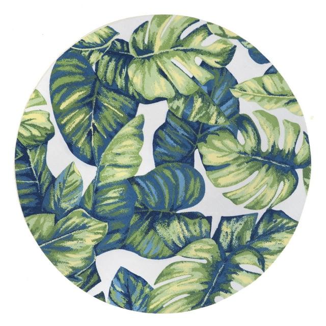 Nuloom Lisa Floral & Paisley 4 Round Indoor/Outdoor Accent Rug for Living Room Patio Deck Front Porch Entryway Kitchen, Green Multicolor/Ivory