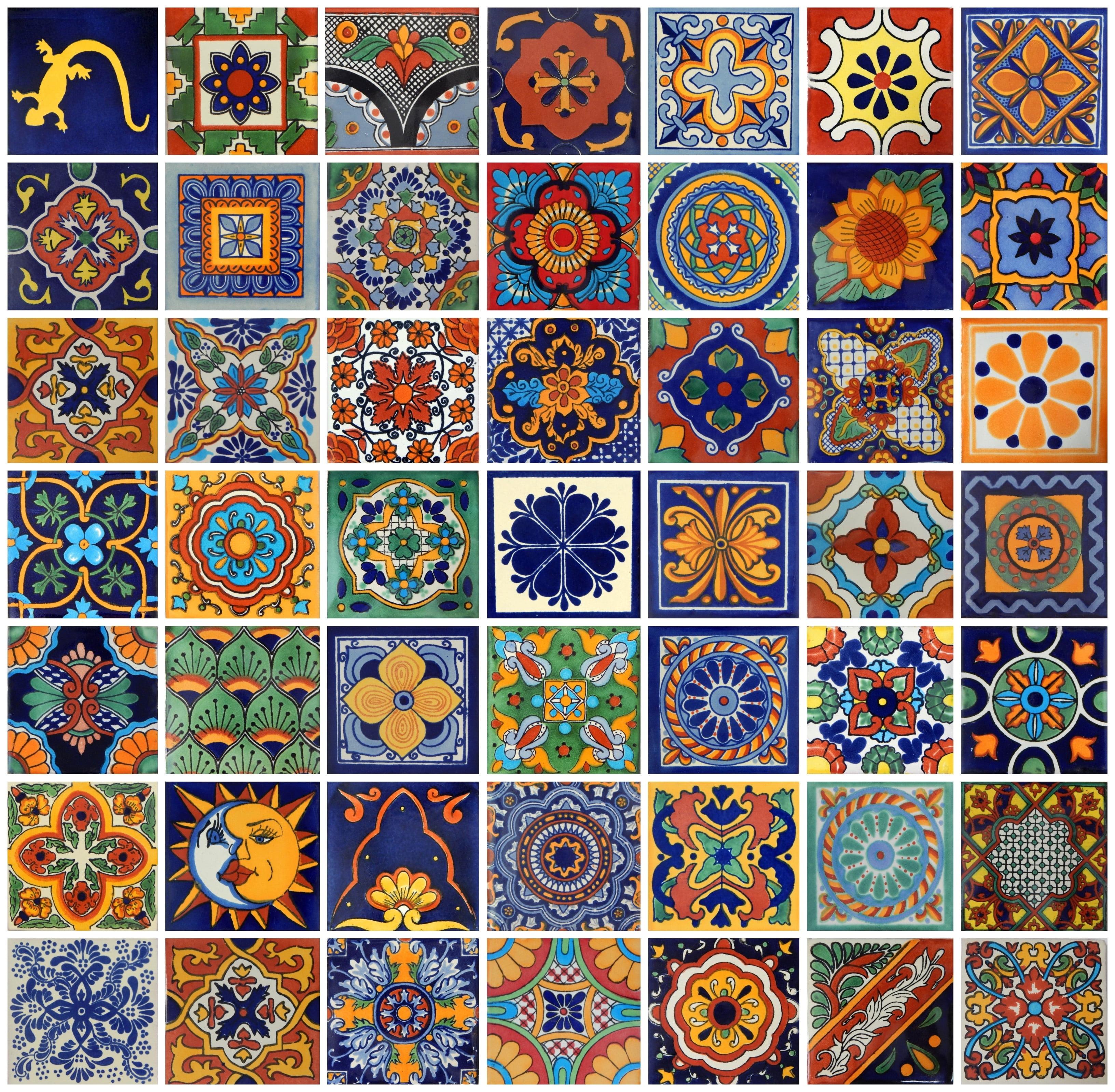 Handpainted Multicolor Ceramic Wall Tiles for Kitchen and Bathroom