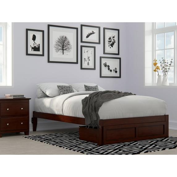 AFI Furnishings Colorado Full Bed with Foot Drawer and USB Turbo Charger in Walnut