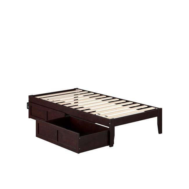 Twin XL Colorado Bed with 2 Drawers Espresso - AFI: Wood Frame, No Box Spring Needed, Storage Solution