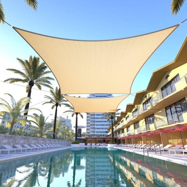 ColourTree Colourtree Sun Shade Sail Rectangle Canopy Fabric Cloth Screen, Water Permeable & UV Block UPF50