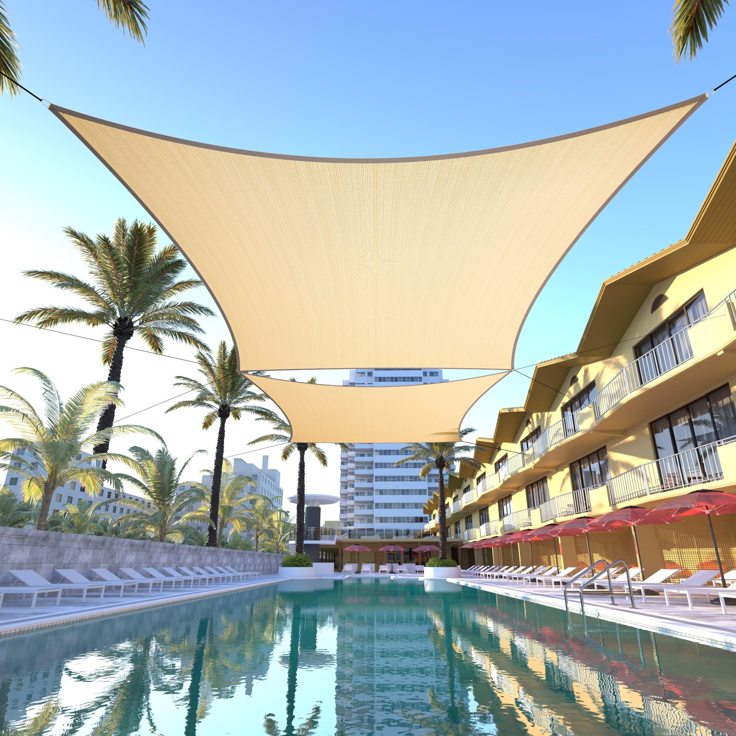 ColourTree Colourtree Sun Shade Sail Rectangle Canopy Fabric Cloth Screen, Water Permeable & UV Block UPF50
