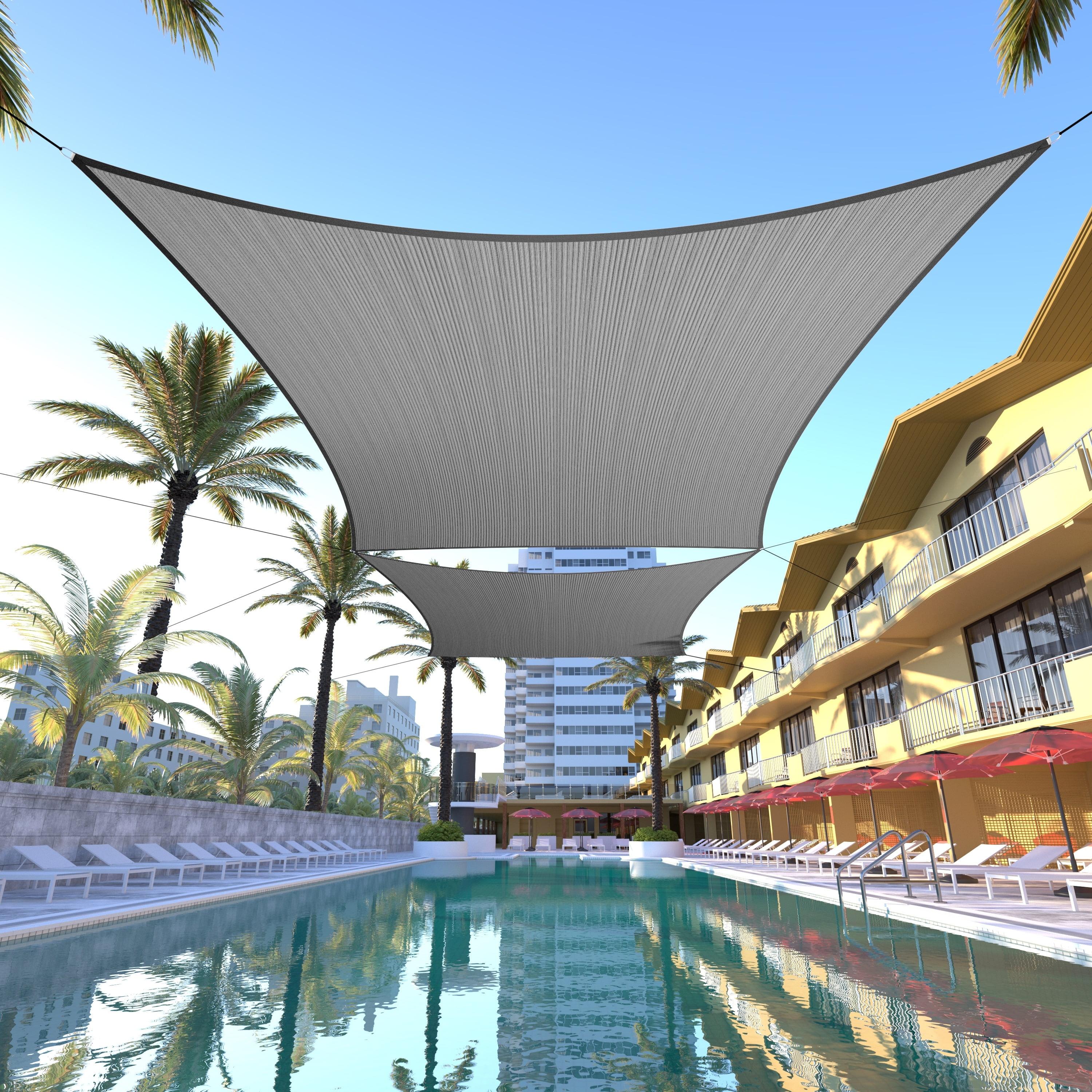 ColourTree Colourtree Sun Shade Sail Rectangle Canopy Fabric Cloth Screen, Water Permeable & UV Block UPF50