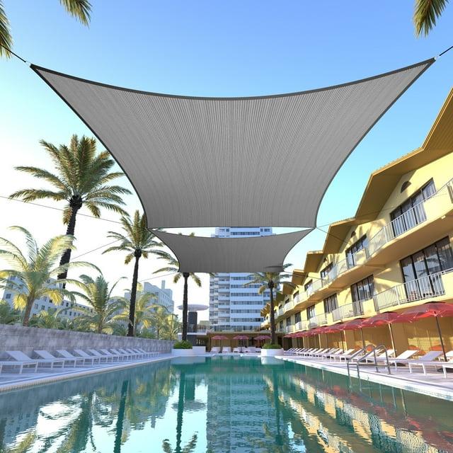 ColourTree Colourtree Sun Shade Sail Rectangle Canopy Fabric Cloth Screen, Water Permeable & UV Block UPF50