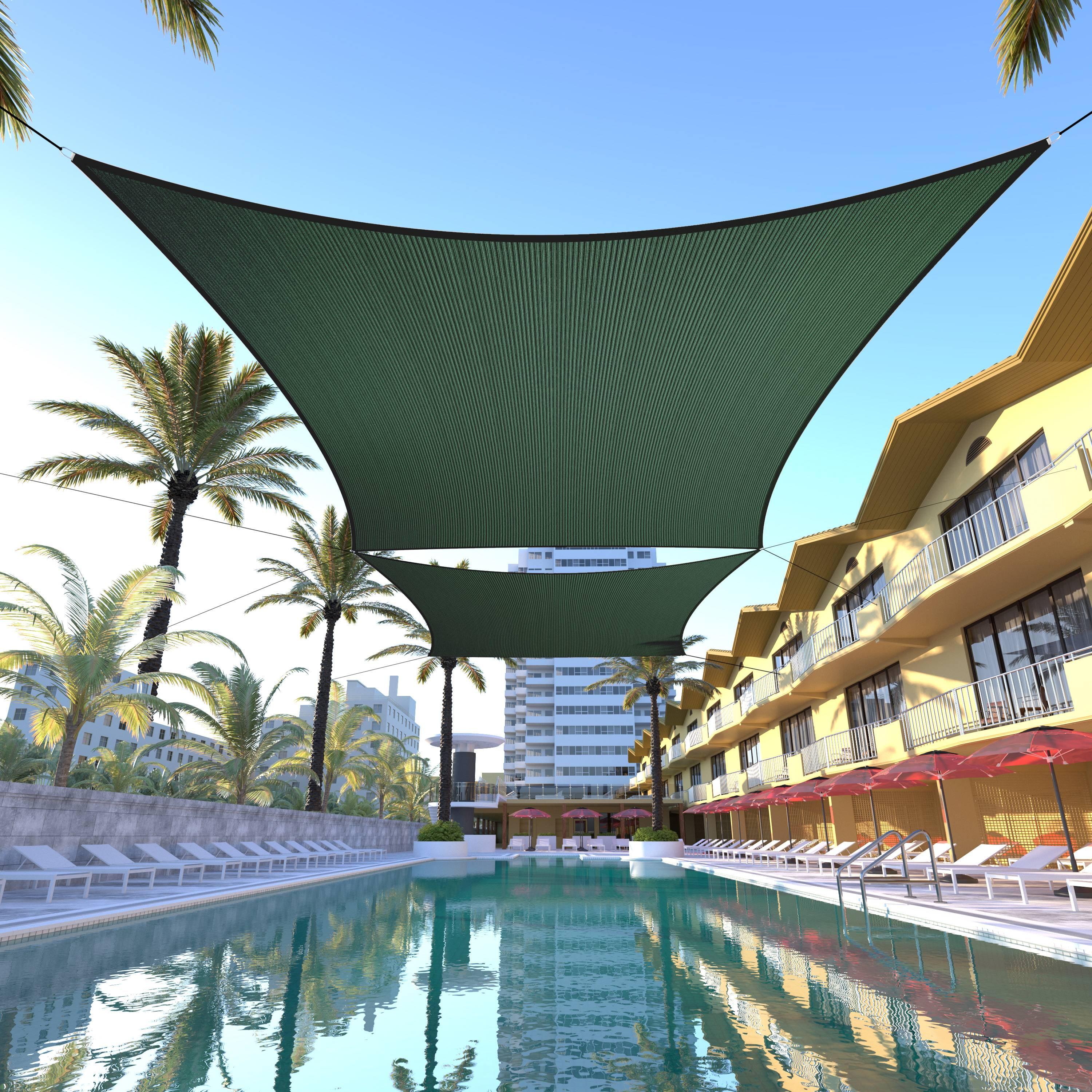 Colourtree Custom Size 6' x 7' Rectangle Green Sun Shade Sail Canopy UV Air & Water Permeable - Commercial Standard Heavy Duty - 190 GSM - 3 Years Warranty ( We Make Custom Size )