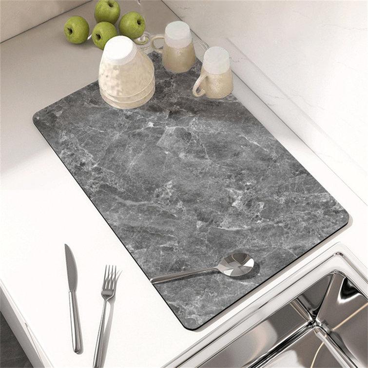 ColourTree Dish Drying Mat Super Absorbent Hide Stain Dish Drying Pad with Non-slip Rubber Backed