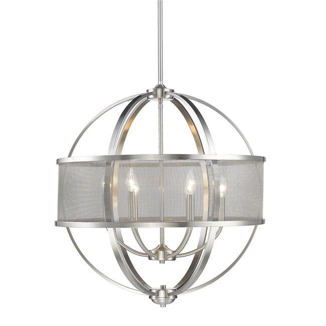 Golden Lighting Colson 6-Light Chandelier in Pewter with Pewter Shade