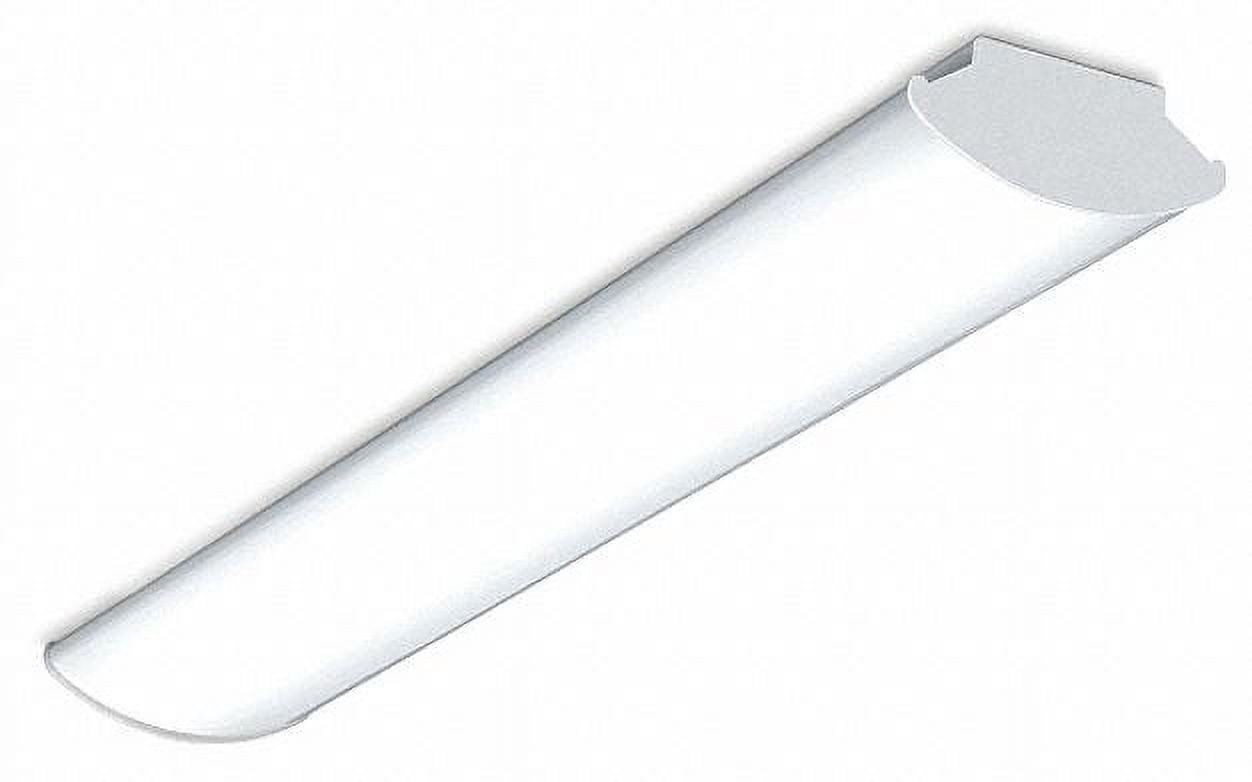 Modern 4ft White Steel LED Wraparound Light with Frosted Lens