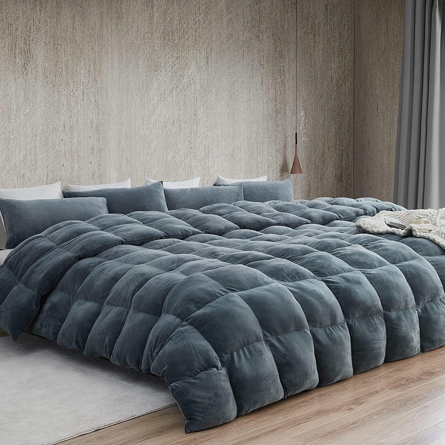 Moss Gray Ultra Thick Down Alternative Queen Comforter Set