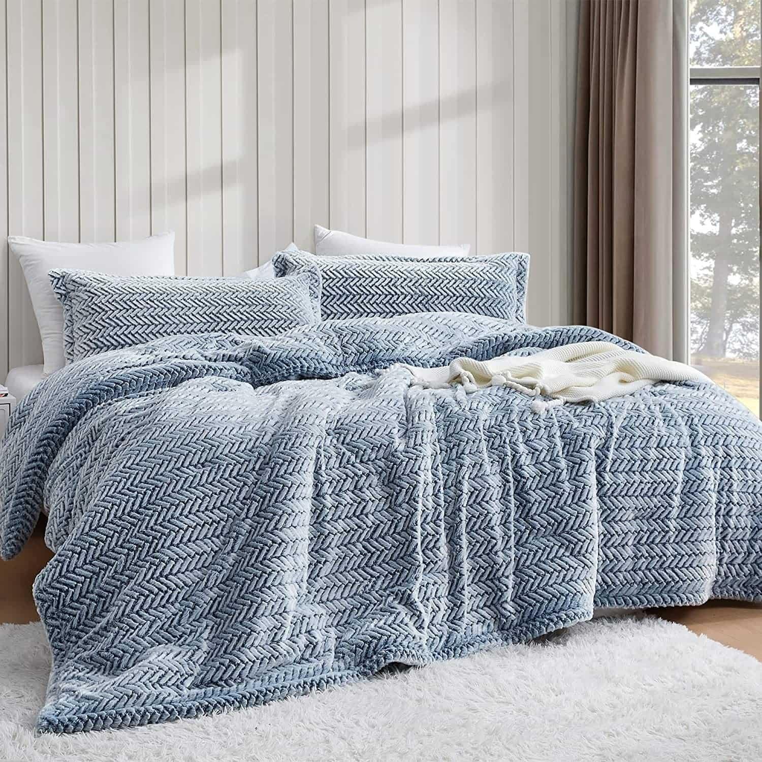 Coma Inducer Peak Of Cozy Baffle Box Stitch Chevron / Zig Zag Comforter Set